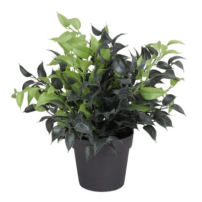 Northlight 9.5" Leafy Artificial Potted Foliage - Green/Brown