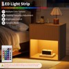 Nightstand, recessed nightstand with socket and L lamp, large modern wide nightstand for bedroom, living room, sofa, home office, 2-pack - 4 of 4