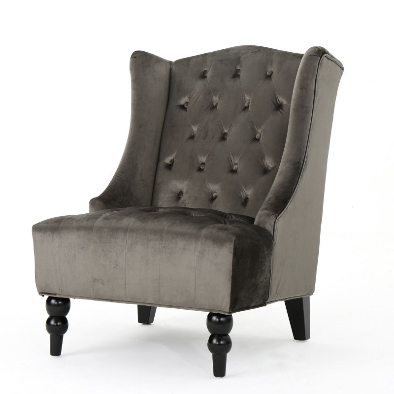 Toddman High-Back New Velvet Club Chair - Christopher Knight Home, 1 of 6