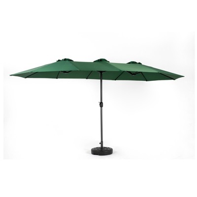 VisioGear Patio Umbrellas, Double Sided Outdoor Umbrella, Rectangular Market Umbrella with 12 Ribs, Green, 105.12"*100.39"*178.35"