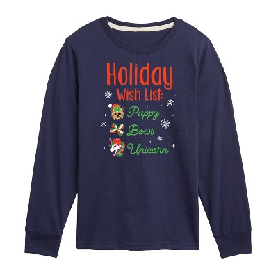 JoJo Siwa Holiday Wish List Long Sleeve Graphic T-Shirt - Navy - 2T