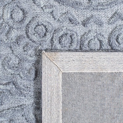 Hand-Tufted Light Grey Wool Square Area Rug, 6' x 6'