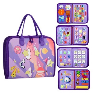 Etokfoks Toddler Busy Board Montessori Sensory Activity Book 1 Piece Educational Toy Ages 3 to 5 Travel Learning Board - 1 of 4