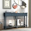 CENGHU Rustic Entryway Sofa Table, Console Table with Two Storage Drawers and Bottom Shelf, for Living Room, Entryway, Antique Navy - 2 of 4