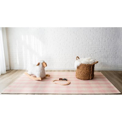 Handmade Marlborough Pink Wool Plaid 3'6" x 5'6" Area Rug