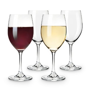 True Stemmed Wine Glasses, Lead-Free Crystal Glassware for Red and White Wine, Dishwasher Safe, Set of 4, 14 Oz, Clear - 1 of 4