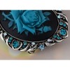 Alilang Vintage Gothic Cameo Rose Brooch Pin with Antique Silvery Tone and Rhinestone Accents - 2 of 4