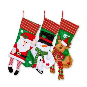 FIONECA 3 Piece Knitted Trim Christmas Stocking Set - 1 of 1