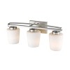 Chloe Lighting Olivia Contemporary 3 Light Brushed Nickel Bath Vanity Light Etched White Glass 23" Wide - 3 of 4