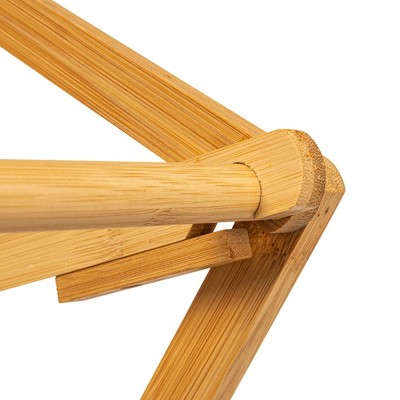 Large Natural Bamboo Collapsible Clothes Drying Rack