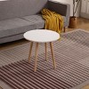 Syemin End Tables Modern Simple Glass Coffee Table, Small Side Table, End Tables Living Room, Sofa Side Table, White, 21.65"*21.65"*20.08" - 3 of 4