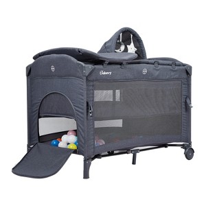 5-in-1 Pack and Play Bedside Sleeper - Bassinet, Diaper Changer & Hanging Toy Included - Portable Crib Nursery Center for Newborns to Toddlers - 1 of 4