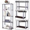 Costway 5-Tier Multi-Functional Storage Shelves Rack Display Bookcase Home Furni Walnut - 4 of 4