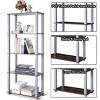 Costway 5-Tier Multi-Functional Storage Shelves Rack Display Bookcase Home Furni Walnut - image 4 of 4