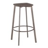 Industrial Square Barstool with Metal Frame and Built-In Footrest for Kitchen Island or Home Bar, Backless Design, Set of 2 - 2 of 4