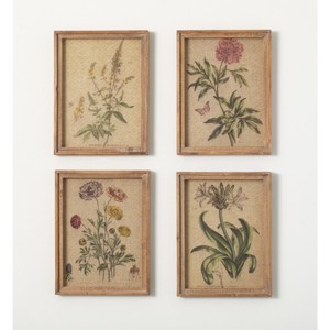 16.75"H Sullivans Retro Wildflower Art Print Set of 4, Multicolor - 1 of 4