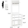 72.8" Hall Tree with 7 Hooks & 2 Doors, Coat Rack Shoe Storage, Narrow Coat Tree Shoe Shelf Organizer for Hallway, Entryway, Bedroom & Mudroom - 2 of 4