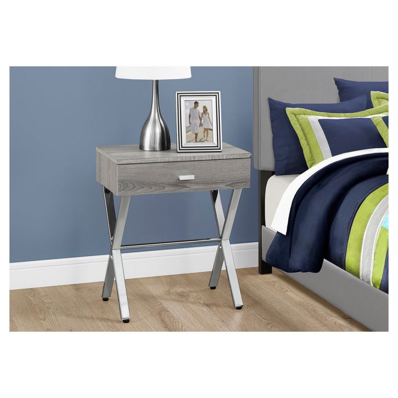 Accent Table, Night Stand - Chrome Metal - EveryRoom, 3 of 7