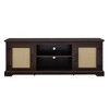 LIVAREEmlen Farmhouse Rattan TV Stand Console Table for TVs up to 70 Inches with 2 Storage Shelves, 65"W*15.55"D*23.86"H - 2 of 4