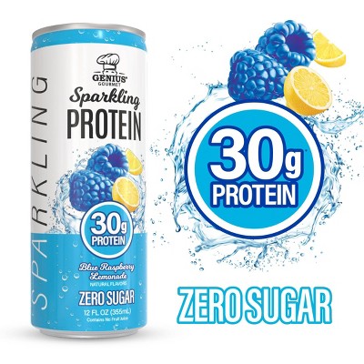 Genius Gourmet Blue Raspberry Lemonade Sparkling Clear 30g Protein Shakes - 12 fl oz