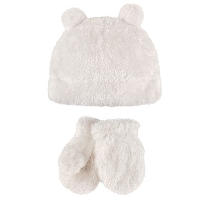 Hudson Baby Infant And Toddler Faux Shearling Hat And Mitten Set 2pc ...
