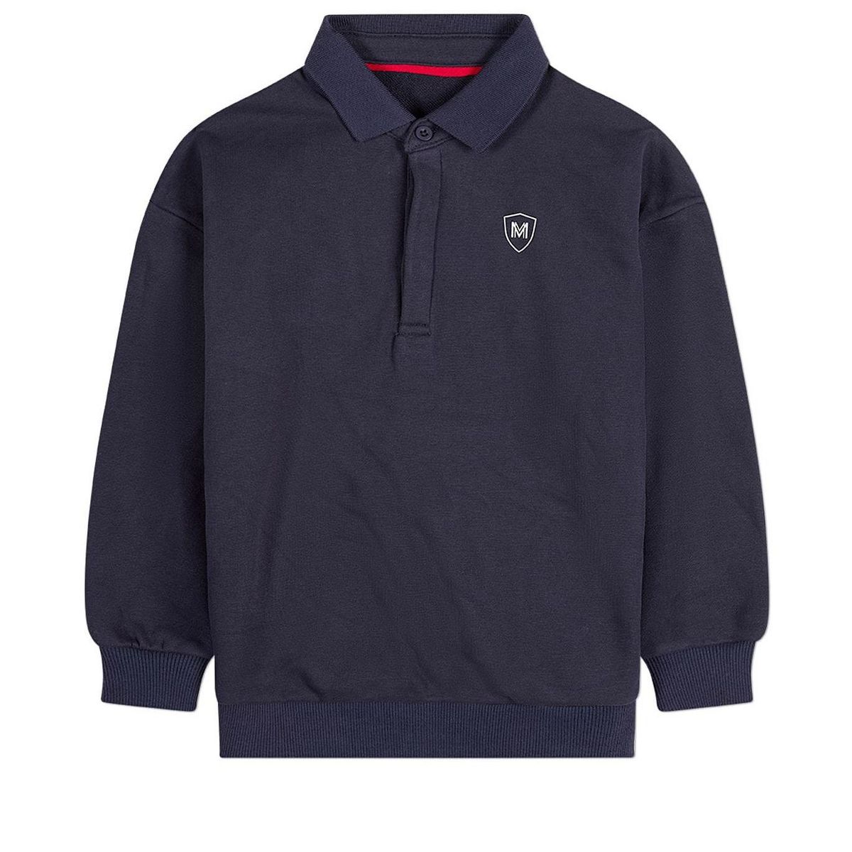 Memoi Boys Long-Sleeve Cotton-Rich Fleece Polo Sweatshirt - thumbnail 4