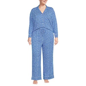 Lands' End Women's Cooling 2 Piece Pajama Set - Long Sleeve Top and Pants - 1 of 3