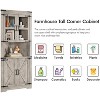Coolmee Tall Corner Cabinet, Farmhouse Corner Storage with Glass Door & Adjustable Shelves, Space Saving Storage for Living Room, Kitchen, Bathroom - 4 of 4