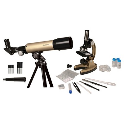 science set telescope and microscope