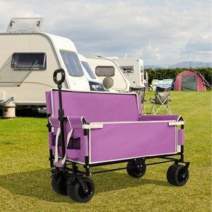 GDFStudio Axson Collapsible Folding Steel Wagon with All-Terrain Wheels and Adjustable Handle - 1 of 4