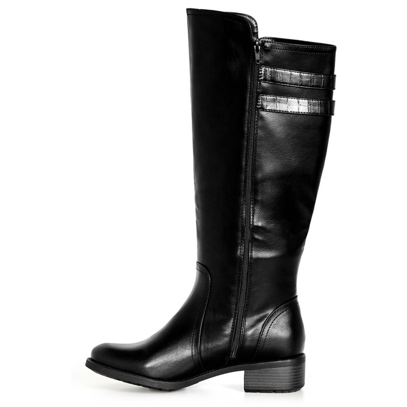 Women's Wide Fit Daphne Tall Boot - black | EVANS, 4 of 6