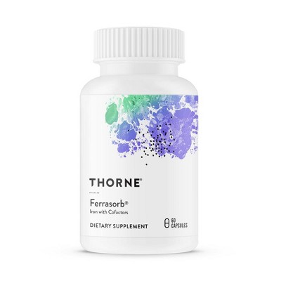 Thorne Ferrasorb - 36 mg Iron with Essential Nutrients - Complete Blood-Building Formula - Elemental Iron, Folate, B and C Vitamins - 60 Capsules