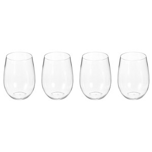 Unique Bargains PET Transparent Lightweight Stemless Wine Glasses Drinkware 16 oz 4 Pcs - 1 of 4