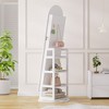 Vlsrka Arched Jewelry Cabinet Freestanding Jewelry Armoire ,White - 3 of 4