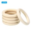 Unique Bargains Pendant Connector Jewelry Making Natural Wood Unfinished Craft Rings 5 Pcs - 3 of 4