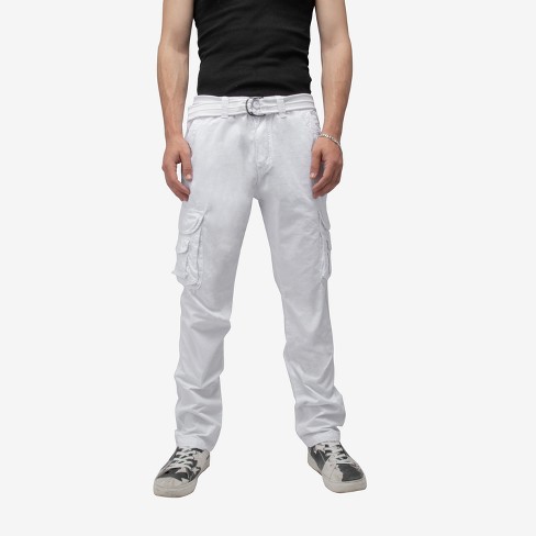 X Ray Men's Belted Classic Cargo Pants In White Size 42x32 : Target