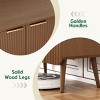 ChicFurnit Decorative Storage Cabinet Waveform Panel Design Elegant Gold Handles for Modern Dining Room, Walnut, 29.5"*13.8"*29.9" - 4 of 4