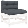 VidaXL Middle Sofas with Cushions 2 pcs White Solid Wood Pine - 4 of 4