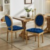 CAVINAS French Style Dining Chairs Set of 2, PU Leather Dining Room Chairs with Button Tufting and Solid Wood Legs - 2 of 4