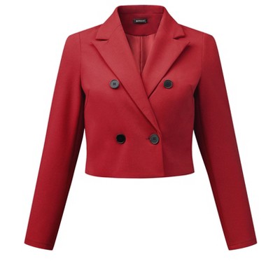 INSPIRE CHIC Women's Notched Lapel Collar Button Casual Office Blazers