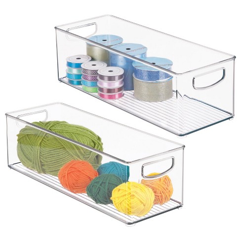 Mdesign Plastic Arts And Crafts Organizer Storage Bin Container - 2 Pack -  Clear : Target