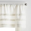 3pc Water's Edge Tufted Window Valance and Tiers Set White - Martha Stewart: Kitchen Curtains, Stripe Pattern, Rod Pocket - 2 of 4