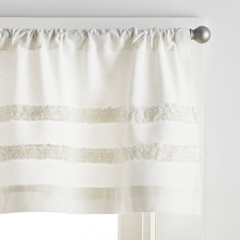 3pc Water&#39;s Edge Tufted Window Valance and Tiers Set White - Martha Stewart, 3 of 7
