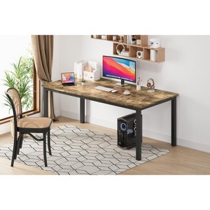 COZONY Industrial Dining Table - Large Rectangular Wood Kitchen Table with Metal Legs & Round Corners for Dining Room, Only Table - 1 of 4