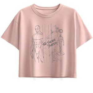Girls' - Marvel - Fantastic Four Retro Silver Surfer Sketch Short Sleeve Boxy Graphic T-Shirt - 1 of 1
