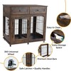 Dog Crate Furniture, Wooden Dog Kennel with Room Divider and Tray, Double Rooms Dog Cage, Wooden Dog Crate Table with 2 Drawers End Table - 3 of 4