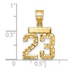 Black Bow Jewelry 14k Yellow Gold, Varsity Collection, Small D/C Pendant Number 23 - 3 of 4