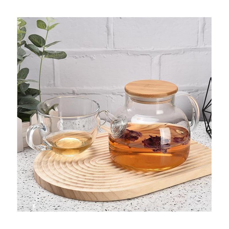 REGAL TRUNK Glass Teapot with Wooden Lid, Clear, 2 of 4