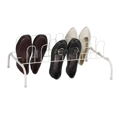 White Metal Freestanding 9-Pair Wire Shoe Rack