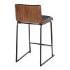 LumiSource Set of 2 26" Mason Mara Counter Height Barstools Black Walnut Wood/Black PU Leather - image 4 of 4